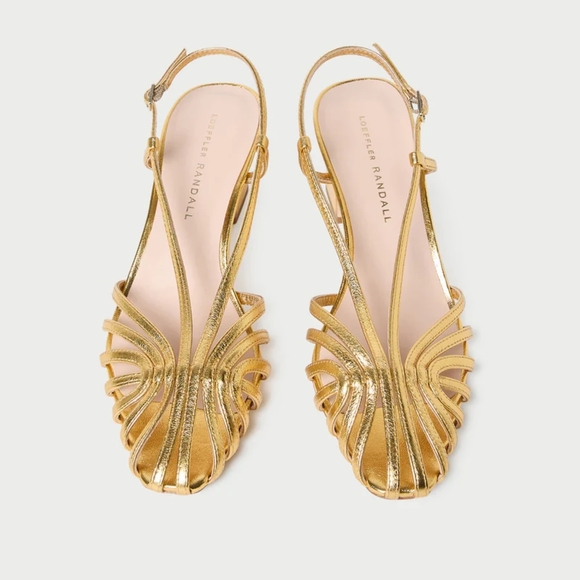 Loeffler Randall Gold Strappy Block Heels - Picture 6 of 6